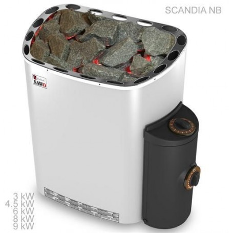 Bastuaggregat Sawo Scandia 4,5 kW - Premium inbyggd styrkontroll